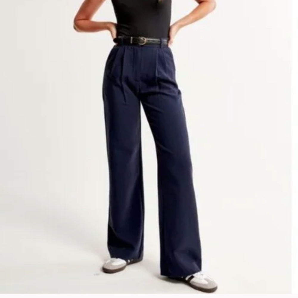 Abercrombie & Fitch Navy Wide Leg Pants